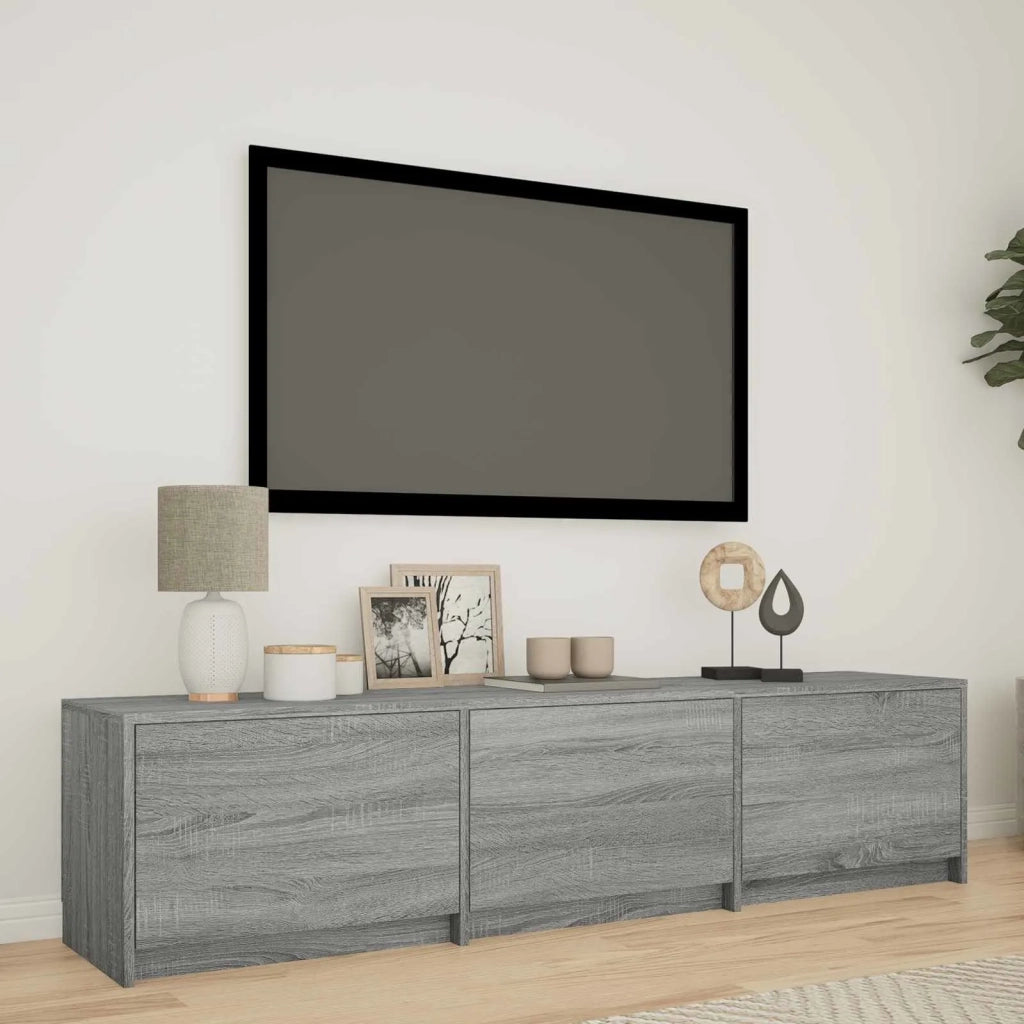 Mobile TV con LED con LED Sonoma grigia 165 x 34 x 40 cm 3418719