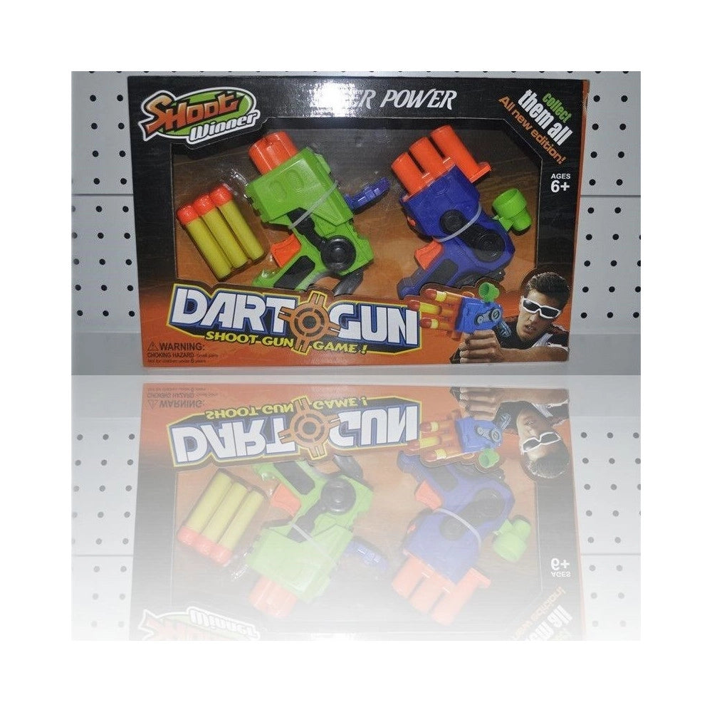 Trade Shop - Gioco Shoot Winner 2 Pistole Giocattolo Dardi Di Gomma Per Bambini -