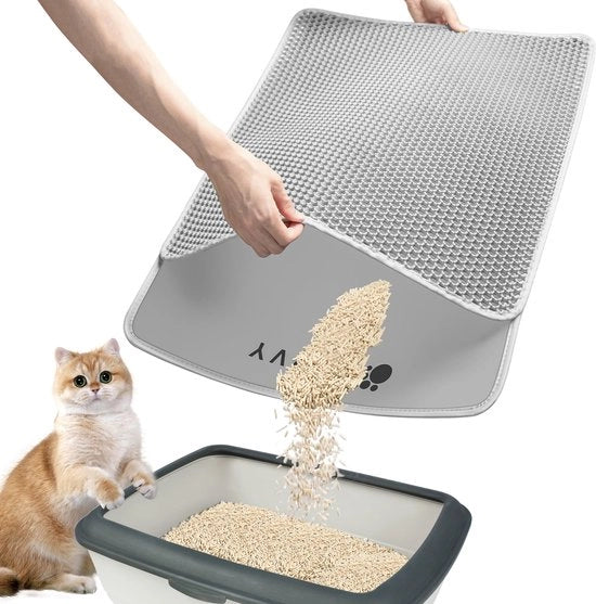 Matrice per gatto grande per gatto 75 × 55 cm disegno di api doppia faccia idrorepellente facile da pulire