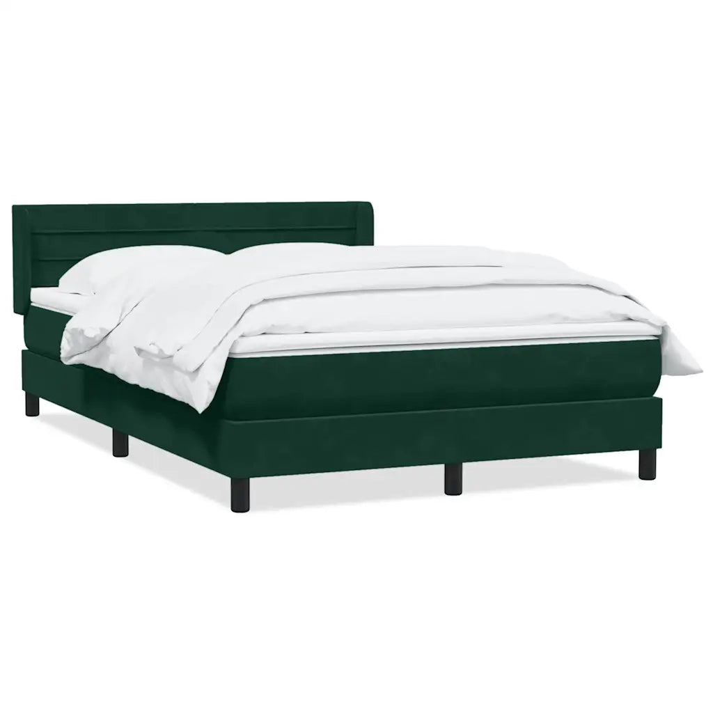 Giroletto a Molle con Materasso Verde Scuro 160x220 cm Velluto