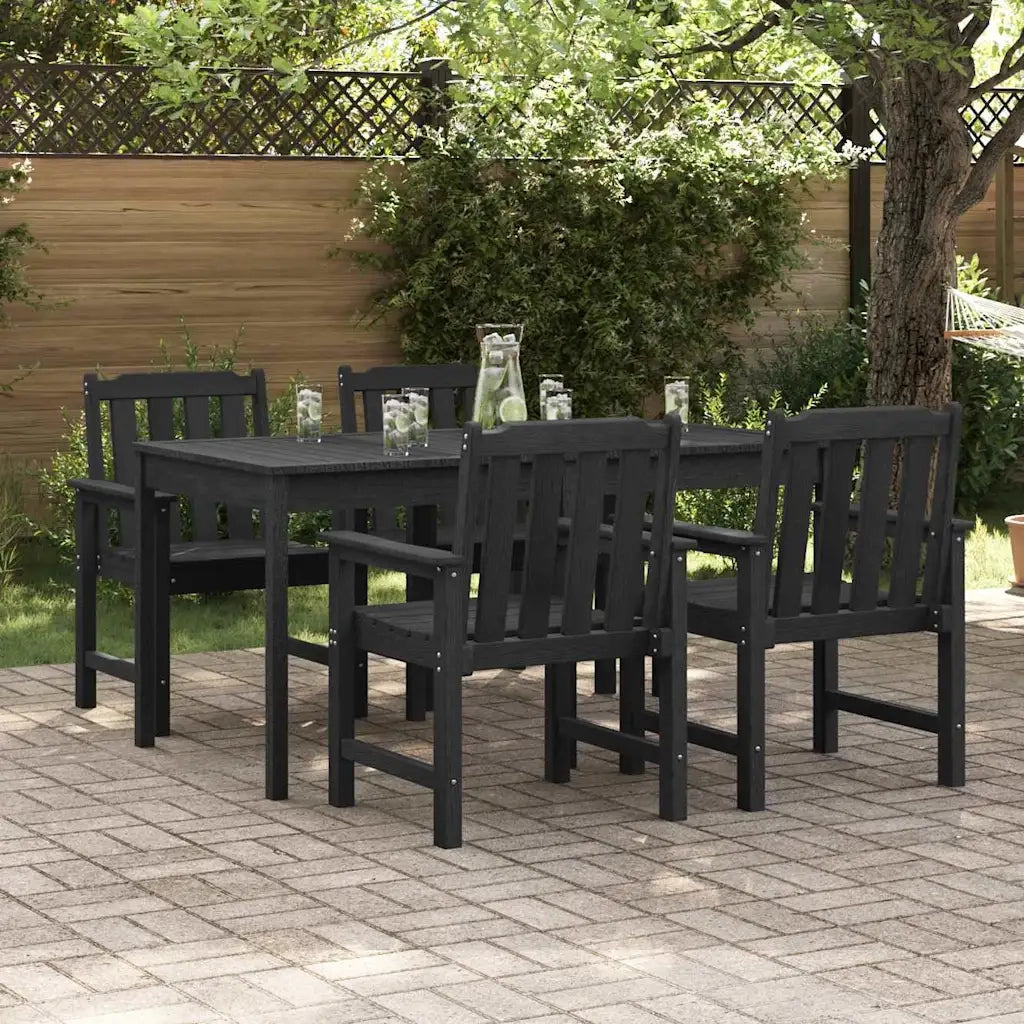 Sedia da Giardino 4 pcs Nero 65.5 x 59 x 88 cm Polietilene 3335796