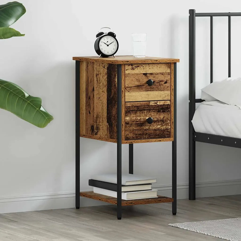 Armadio da Notte con cassetto Legno vecchio 32 x 42 x 70 cm 871285