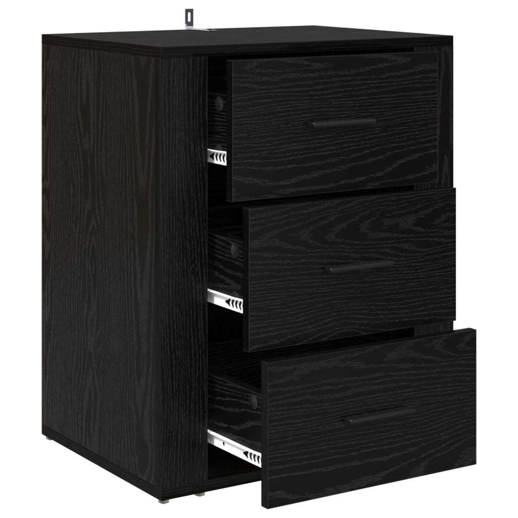 Armadio da Notte Rovere Nero 35 x 50 x 60 cm Legno multistrato
