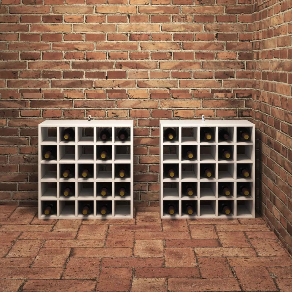 Portabottiglie 2 pcs Bianco 56 x 25 x 56 cm Pino massello