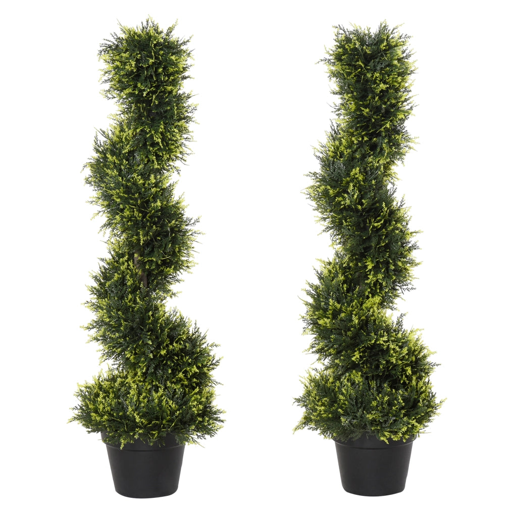 Albero di Cedro Spiralato Artificiale con Vaso ¨C zephmum ¨C Verde 90 cm