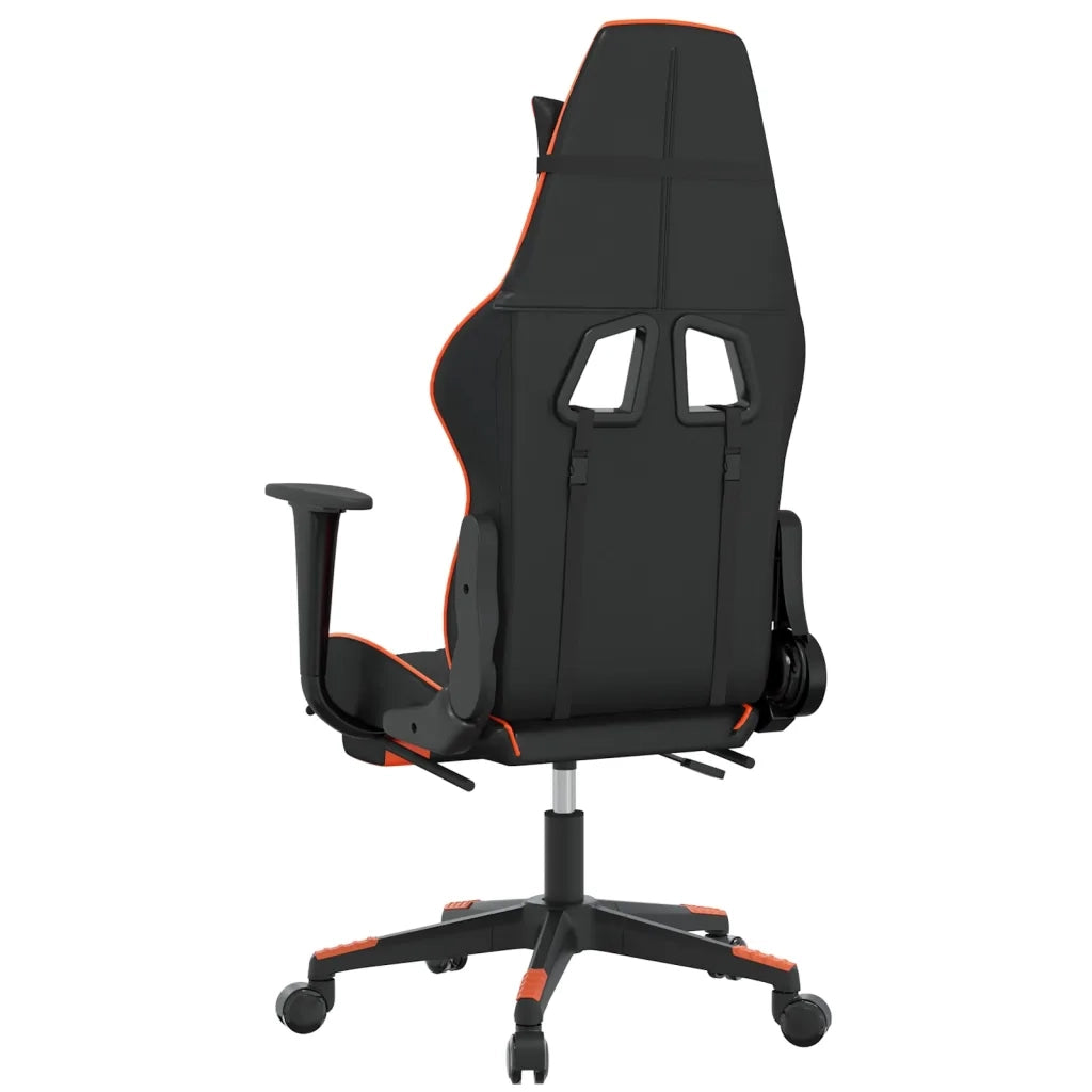 vidaXL Sedia da Gaming con Poggiapiedi Nero e Arancione in Similpelle