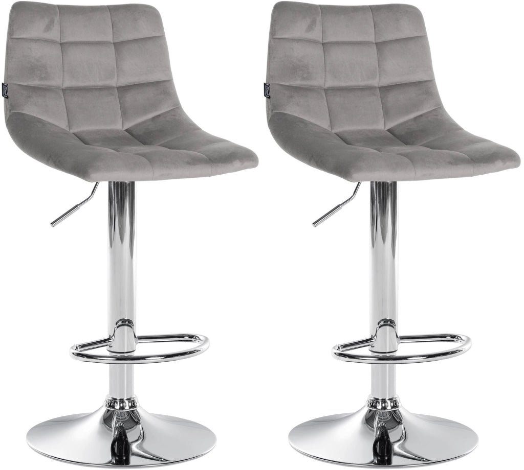 2er Set Barhocker Jerry Samt chrom