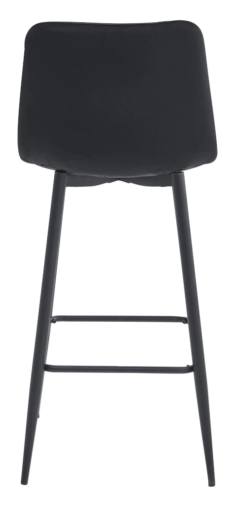 Sgabello Valora POZZA in velluto nero dal design ergonomico per cucina x3