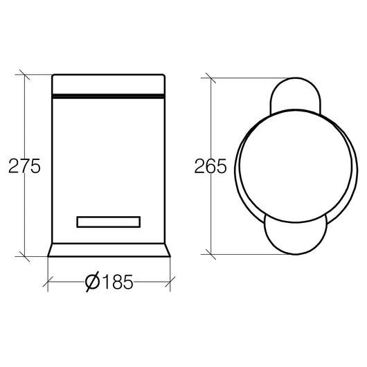 Lineabeta - Pattumiera con coperchio e secchiello Sestei in acciaio lucido 3 lt
