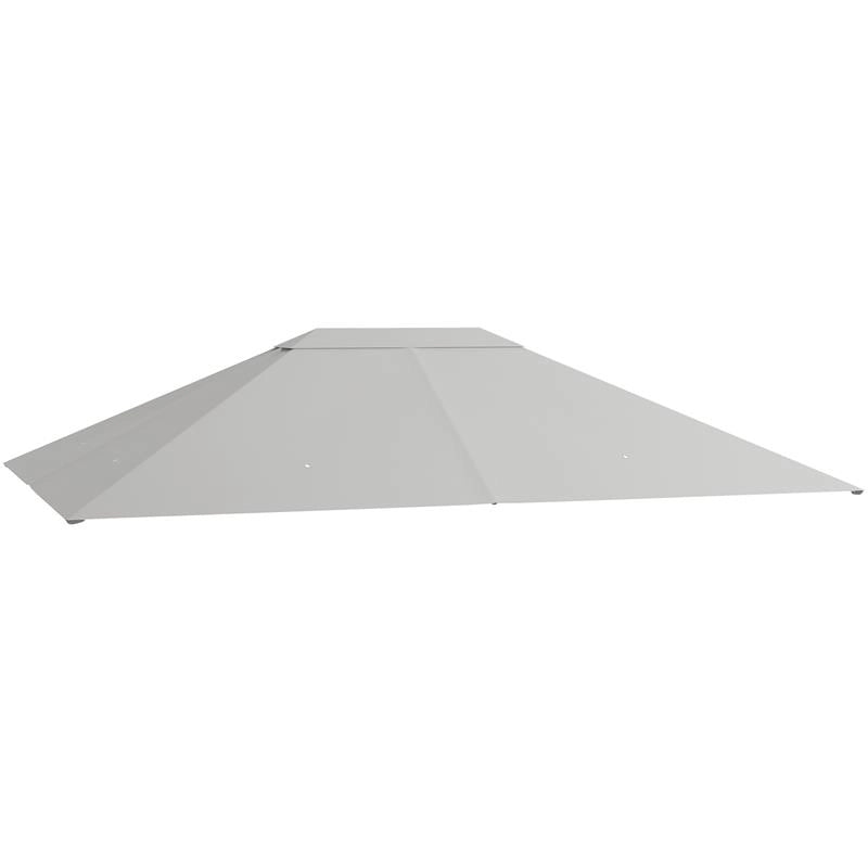 TETTO DI RICAMBIO 4X3 M PER GAZEBO ANTI UV IN POLIESTERE CON PRESA D'ARIA, GRIGIO CHIARO