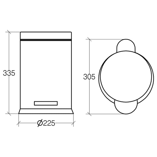 Lineabeta - Pattumiera con coperchio e secchiello Sestei in acciaio lucido 6 lt