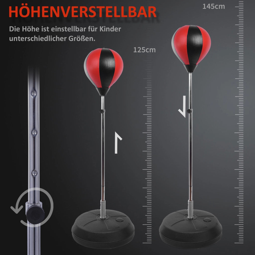 Set da boxe, boxe autoportante, altezza regolabile 125-145 cm, guantoni, pompa, per professionisti e principianti.