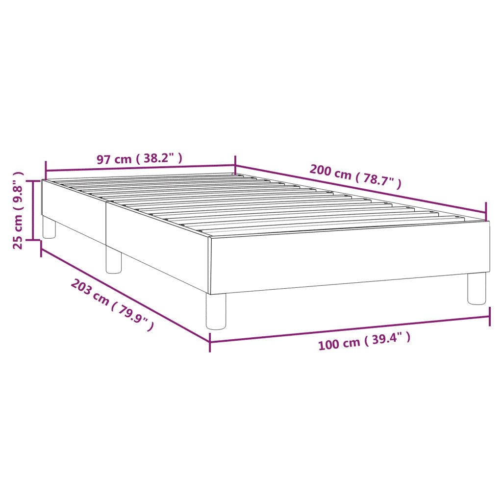 Struttura Letto a Rete a Molle-Giroletto Blu 100x200 cm in Tessuto 112024