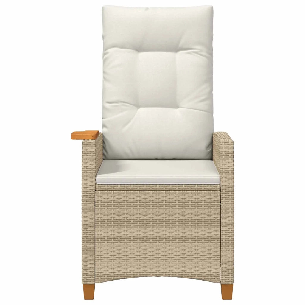 Poltrona reclinabile con tavolino 62 x 64 x 112 cm polyrattan