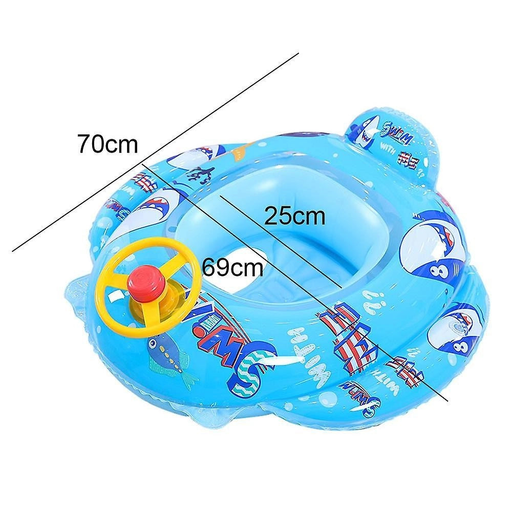 Trade Shop - Salvagente Gonfiabile Bambini Mare Con Mutandina E Schienale 70 Cm Squalo Blu -