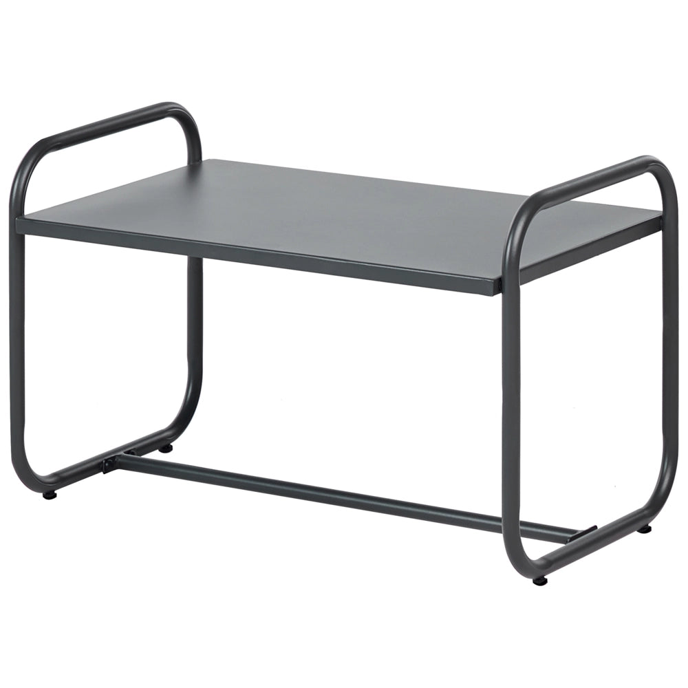 Set da giardino 4 posti in acciaio con tavolo grigio stile industriale