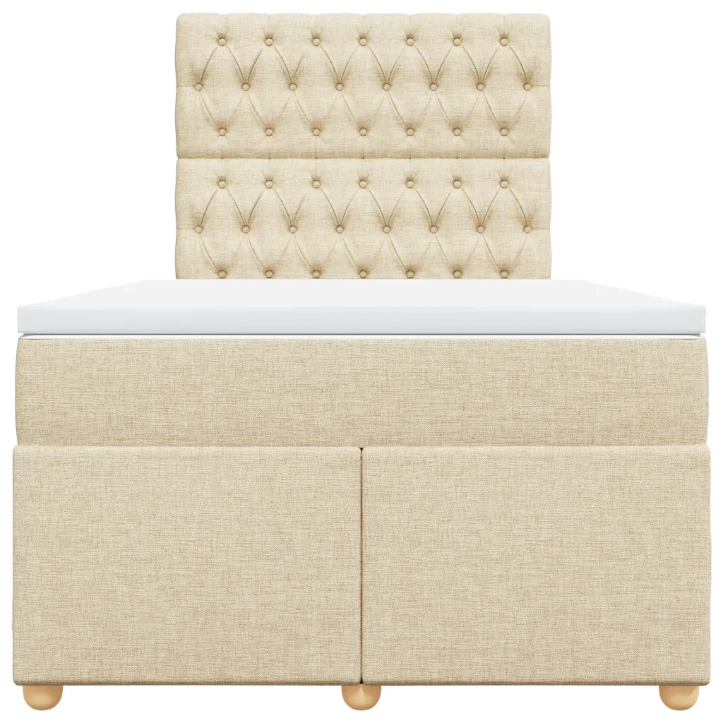 Giroletto a Molle con Materasso Crema 120x200 cm in Tessuto 3291259