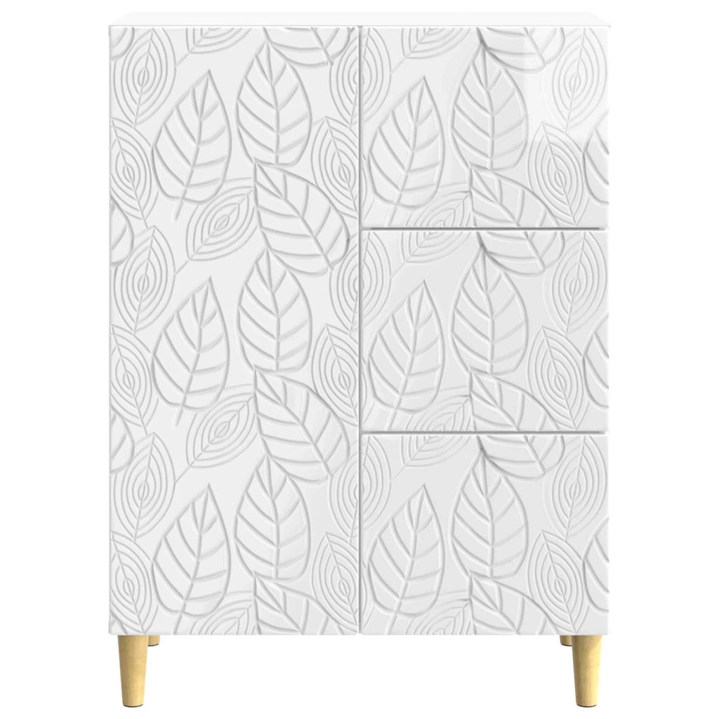 Credenza Bianco Lucido 66 x 34,5 x 90 cm Legno ingegnerizzato