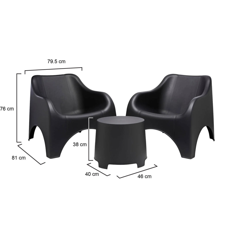 Salottino Outdoor Cormons, set Salotto da Esterno 2 Posti Made in Italy, Grigio Antracite