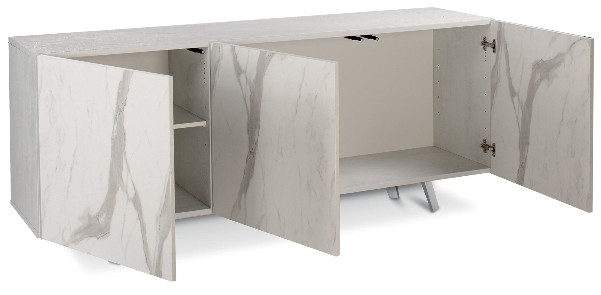 Mobile 3 Ante 174x70x41 cm Ossido Bianco/Marmo Calacatta