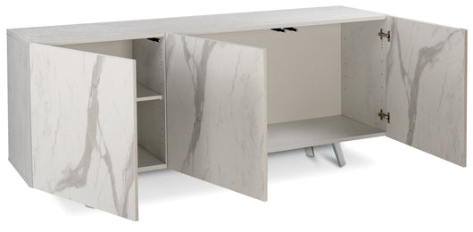 Mobile 3 Ante 174x70x41 cm Ossido Bianco/Marmo Calacatta