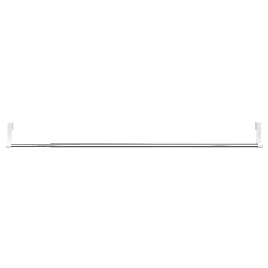 Binari per Tende 2 pz Bianco e Argento 60-105 cm Alluminio 154614