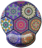 Sostegno per la supporto al polso, antiscivolo per il comfort e la riduzione del dolore al polso, gomma a cellule aperte ergonomica per ufficio/giocatore/programmatore - mandala016