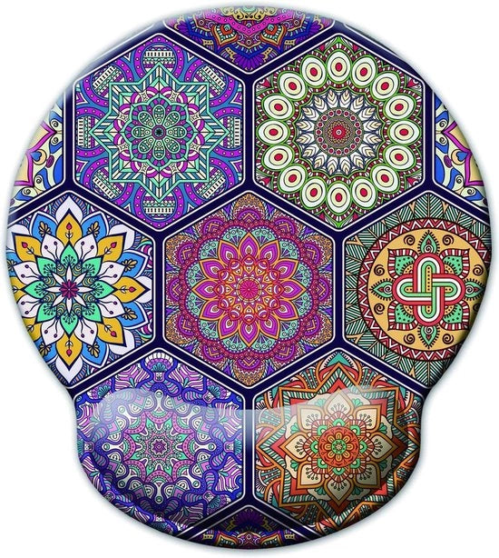 Sostegno per la supporto al polso, antiscivolo per il comfort e la riduzione del dolore al polso, gomma a cellule aperte ergonomica per ufficio/giocatore/programmatore - mandala016
