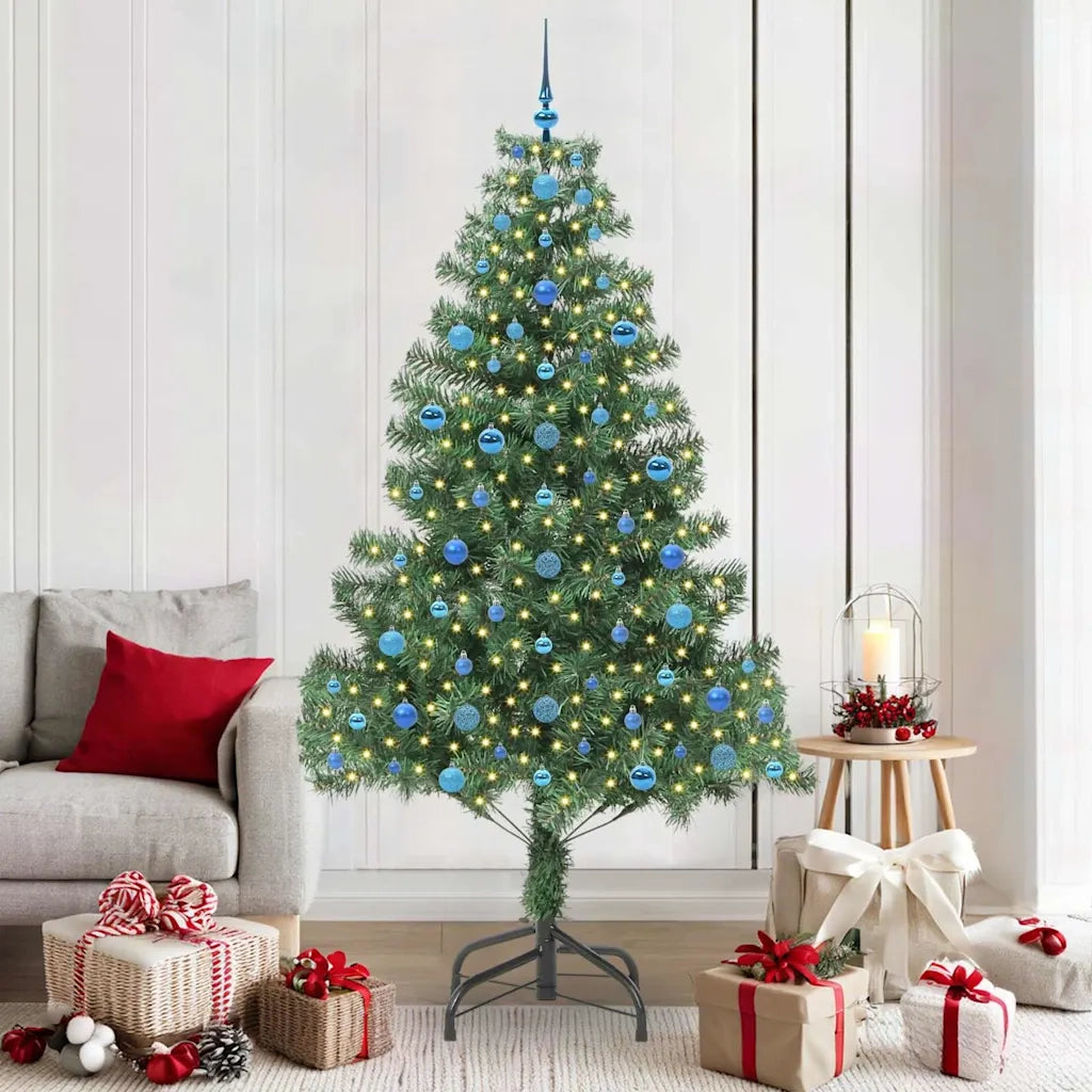 Albero di Natale | Decorazioni natalizie con 300 LED con supporto Verde 210 cm PVC