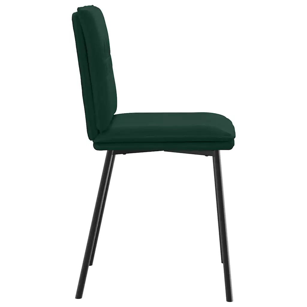 Sedie da Pranzo 4 pz Verde Scuro in Velluto