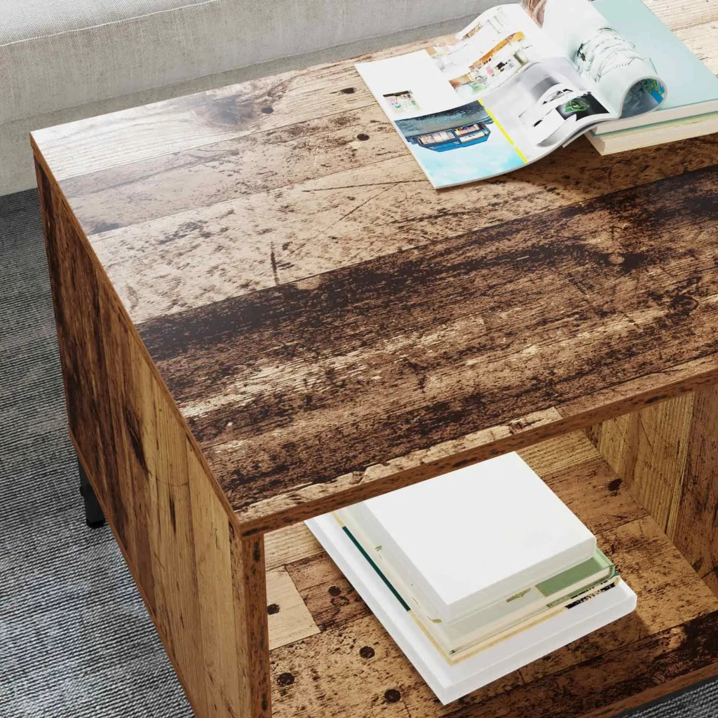 Tavolino da salotto con cassetto Legno vecchio 90 x 49 x 46 cm 883452
