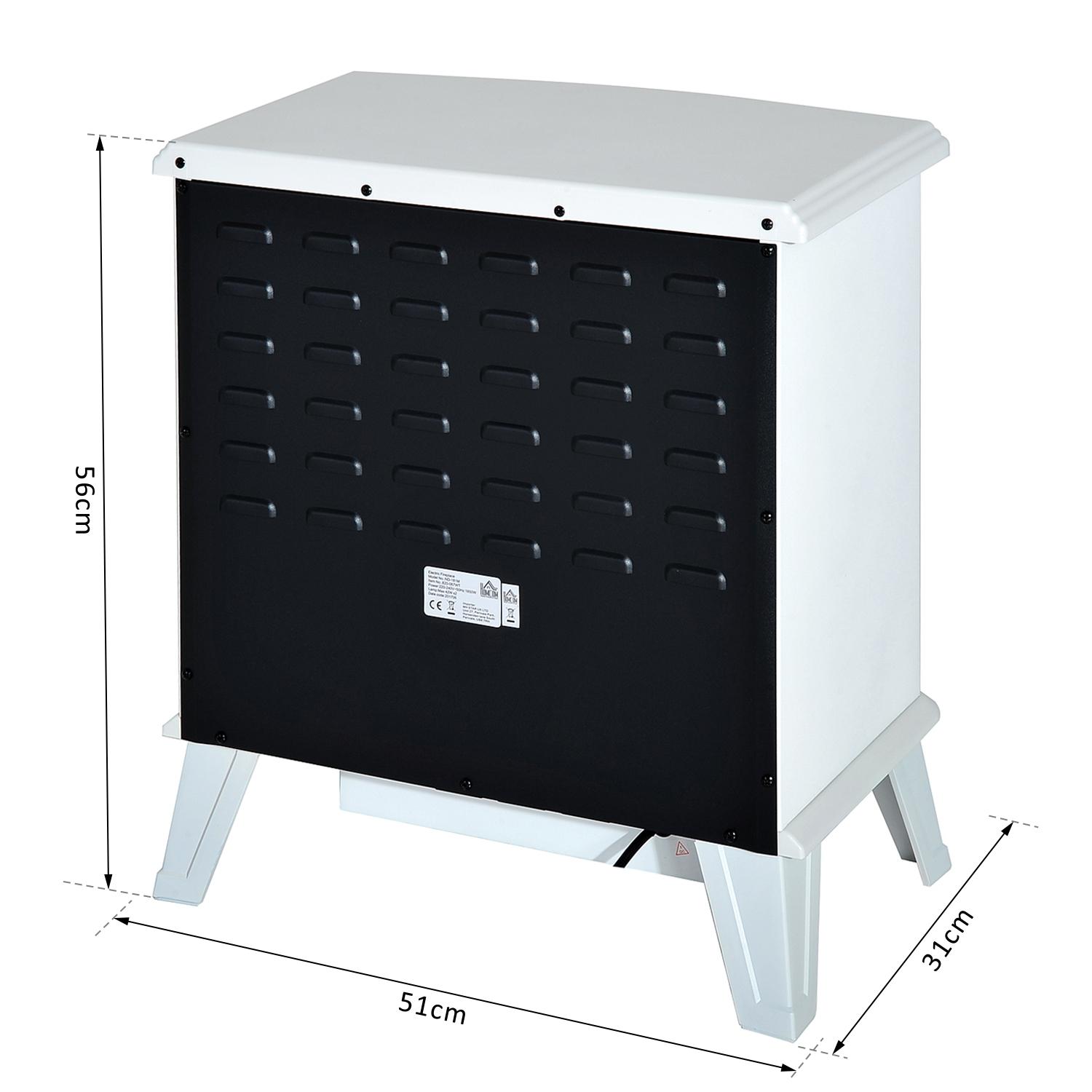 Camino Elettrico da Terra Effetto Fiamma 1800W Bianco