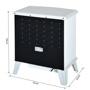 Camino Elettrico da Terra Effetto Fiamma 1800W Bianco