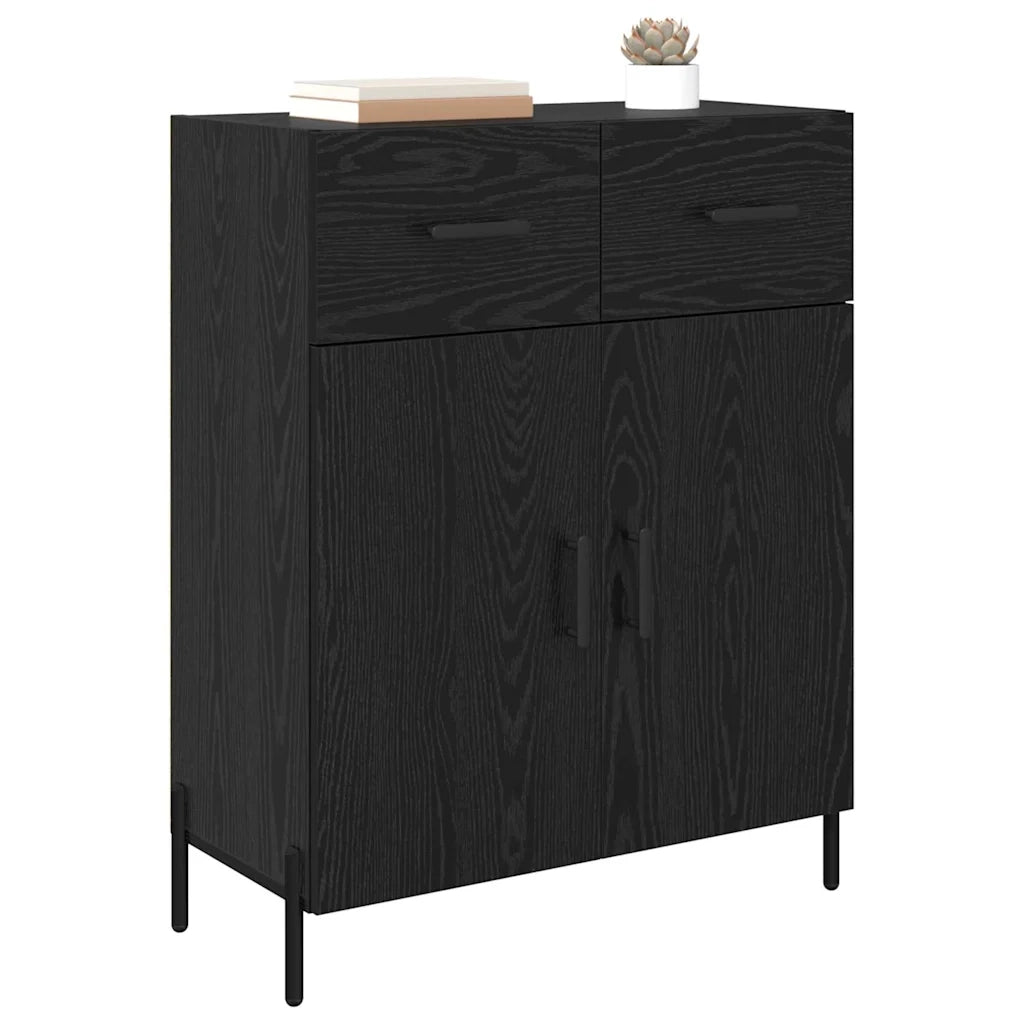 Credenza-Buffet-Armadio da cucina Rovere Nero 69,5 x 34 x 90 cm Legno multistrato 486012