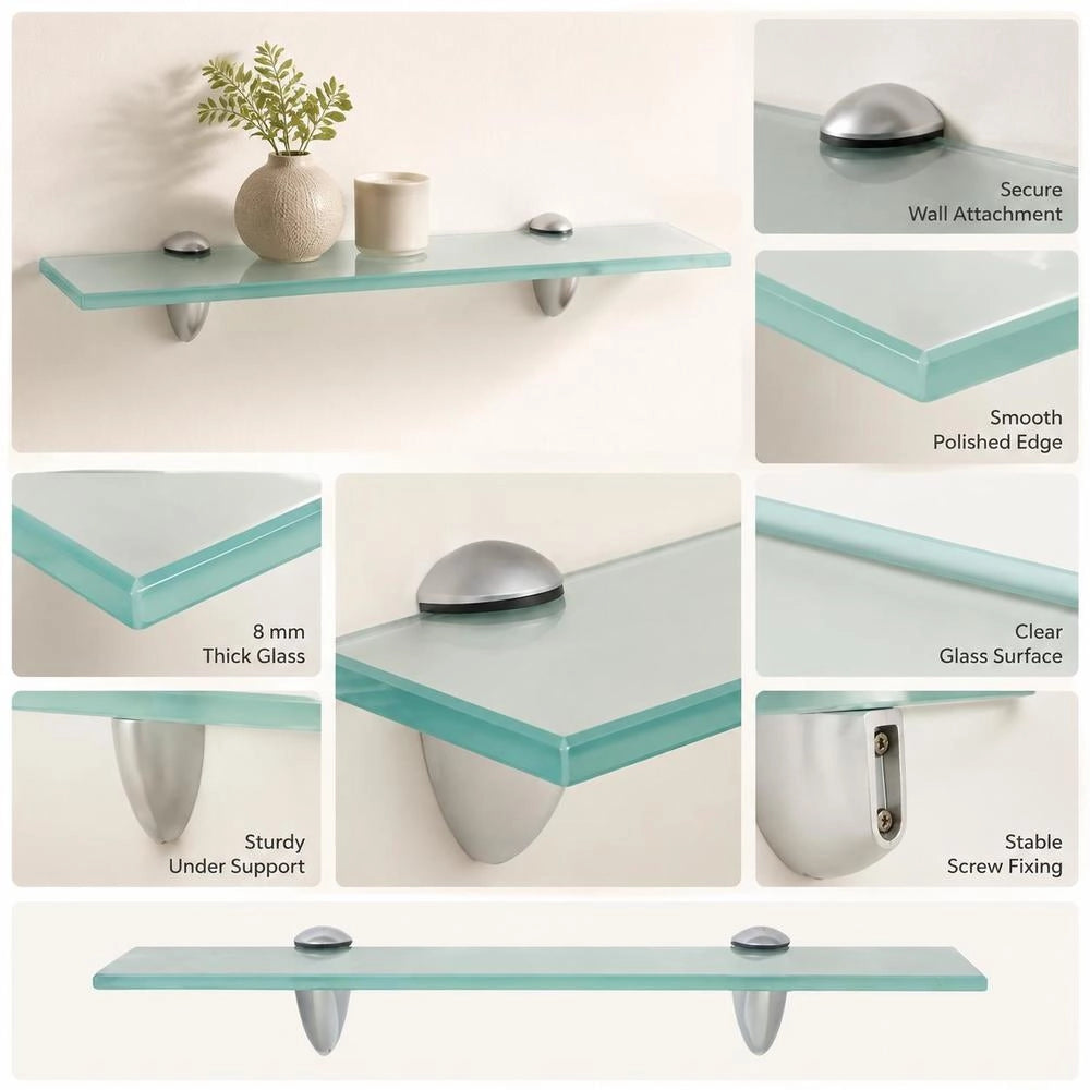 Floating Glass Shelf 40x10 Cm 8 Mm