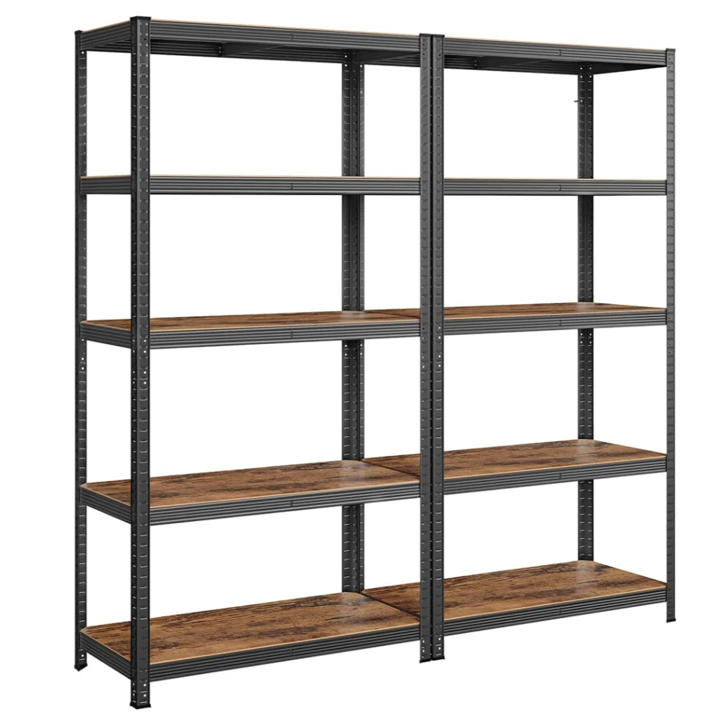 Scaffalatura metallica per carichi pesanti 200 x 100 x 50 cm 5 ripiani portata totale 875 kg (175 kg/ripiano) ripiani regolabili per garage/cantina nero 12_0005597
