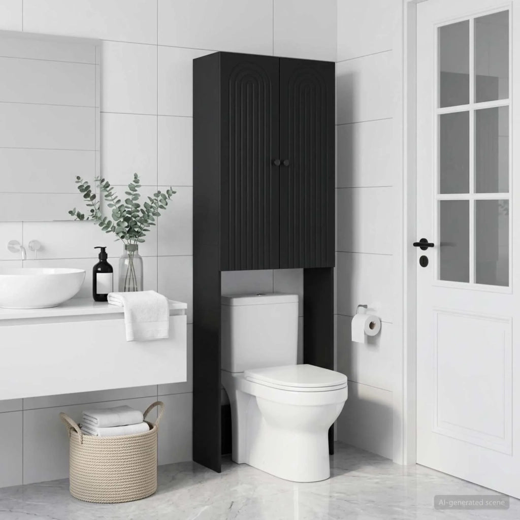 Mobile Bagno ALKMAAR Nero 66 x 25,5 x 190 cm 896256