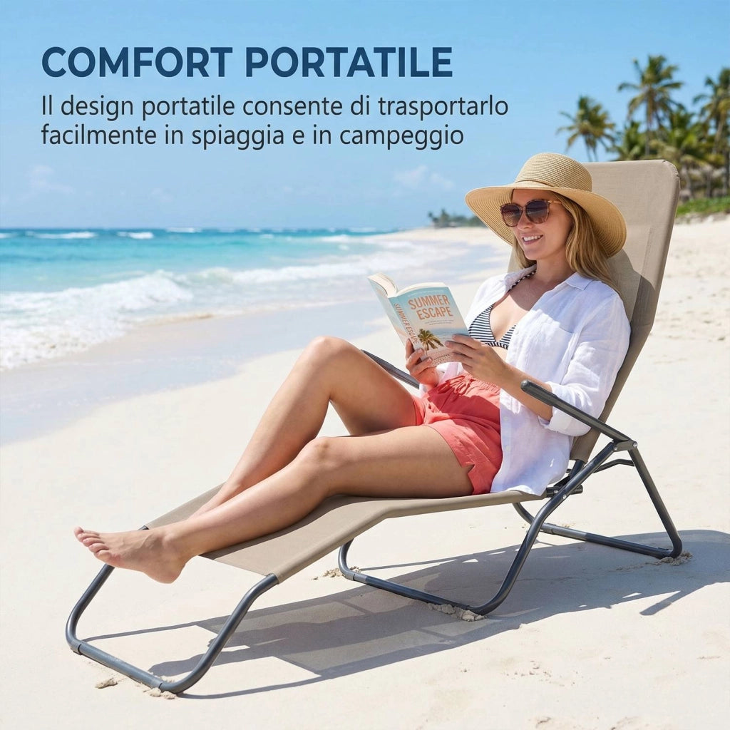 Marvin Lettino Basculante da Giardino Swing Sdraio Oscillante in Acciaio Telo Textilene Traspirante Relax Ergonomico per
