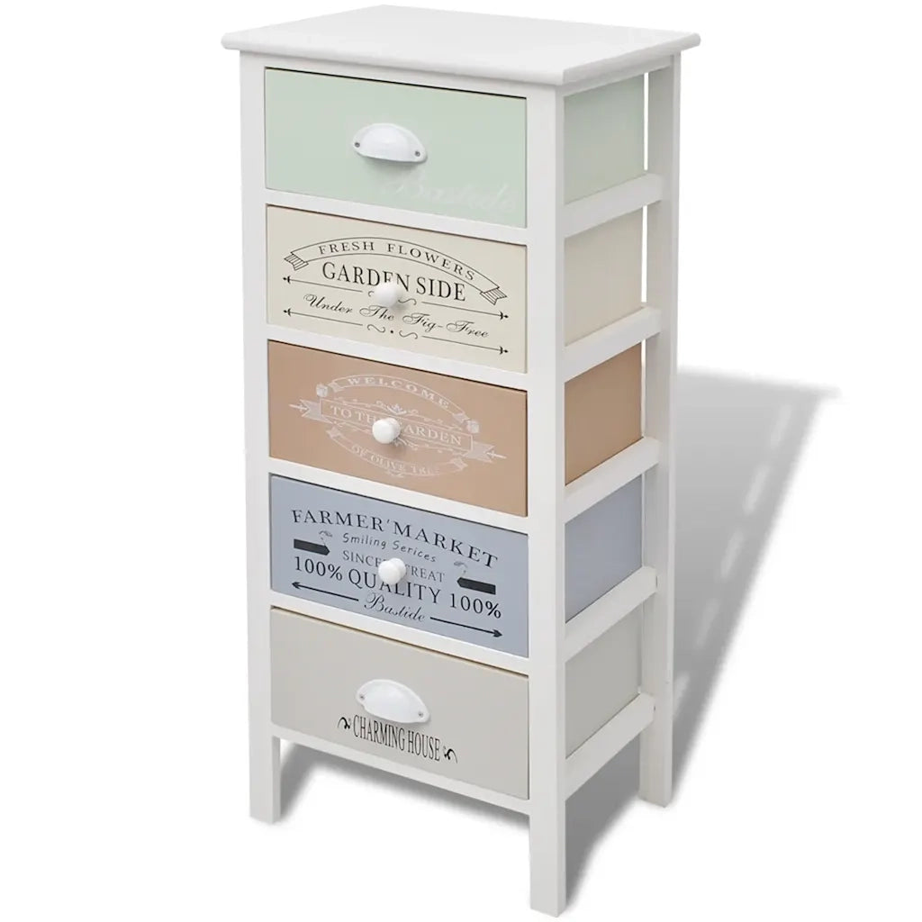Armoire de rangement en style français 5 tiroirs Bois