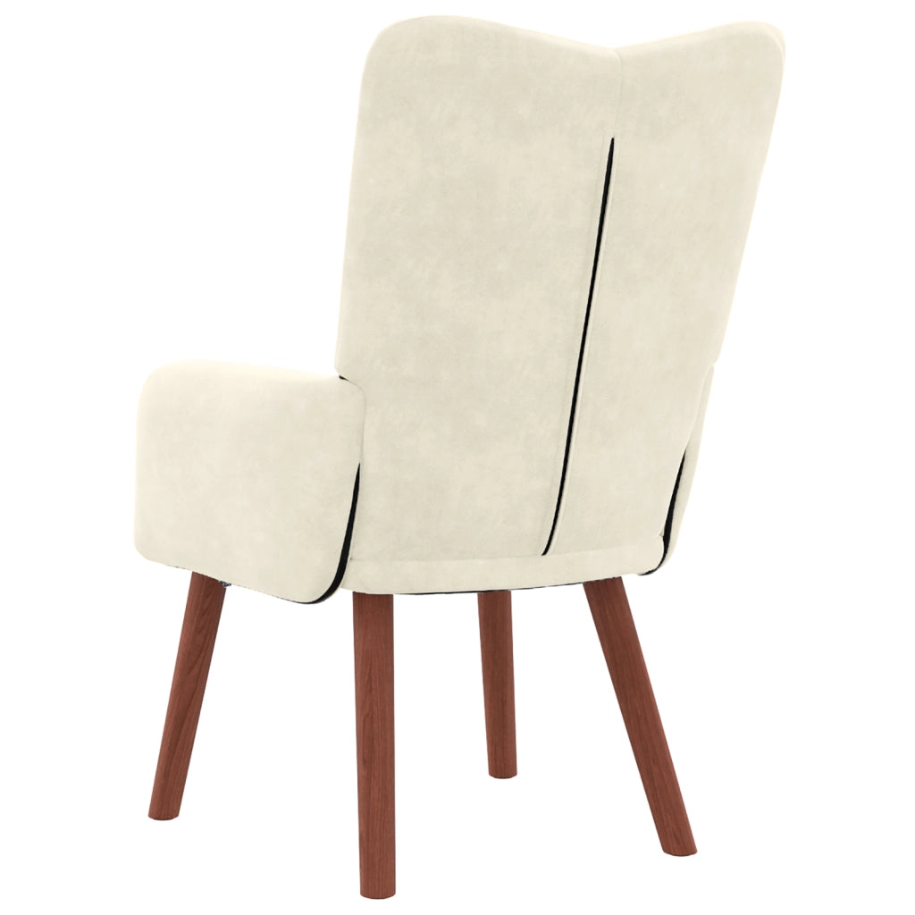 Poltrona Relaxante in Velluto Crema