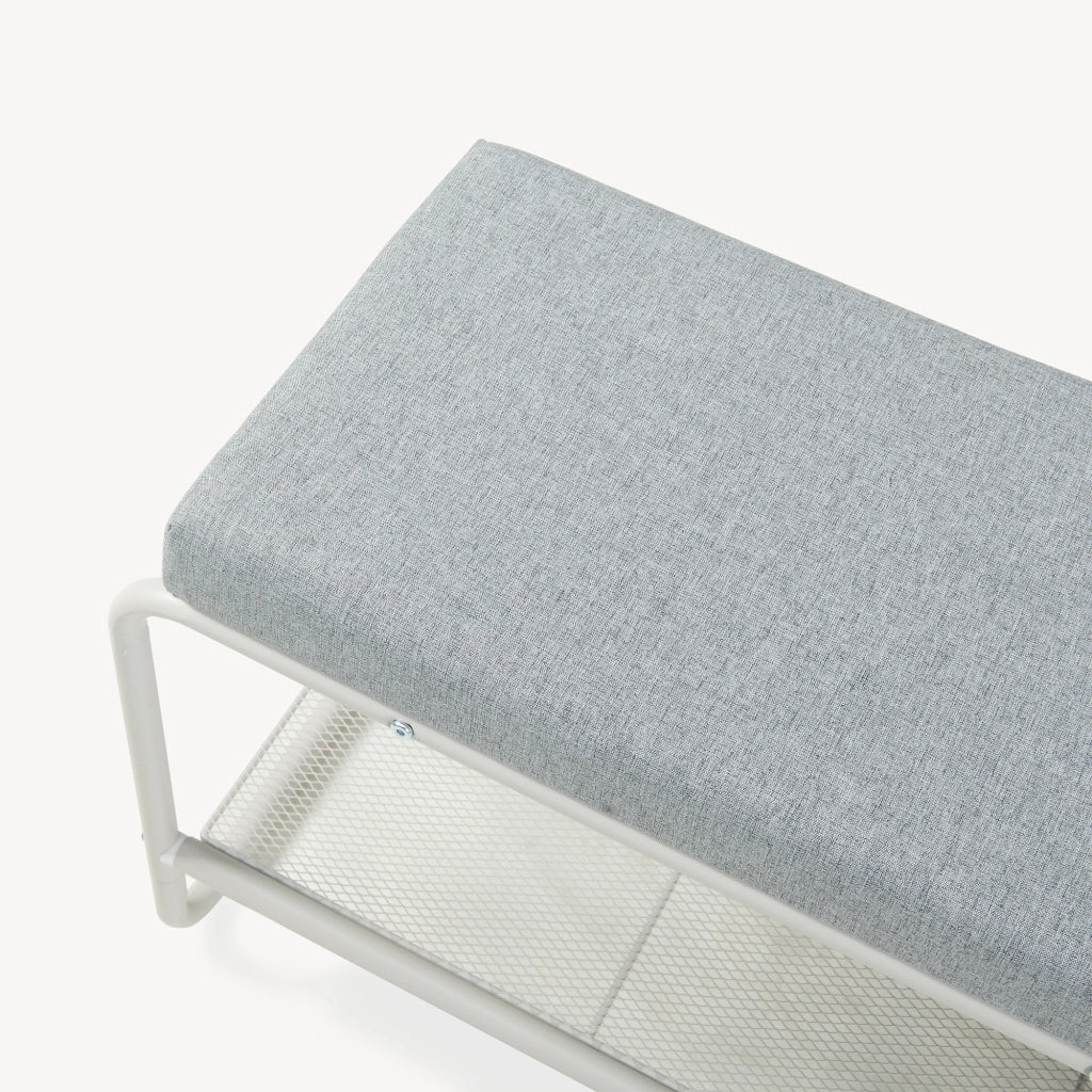 Panca Portascarpe Jässaatka con Sgabello per Bambini 100 x 32 x 46 cm - Grigio [en.casa]