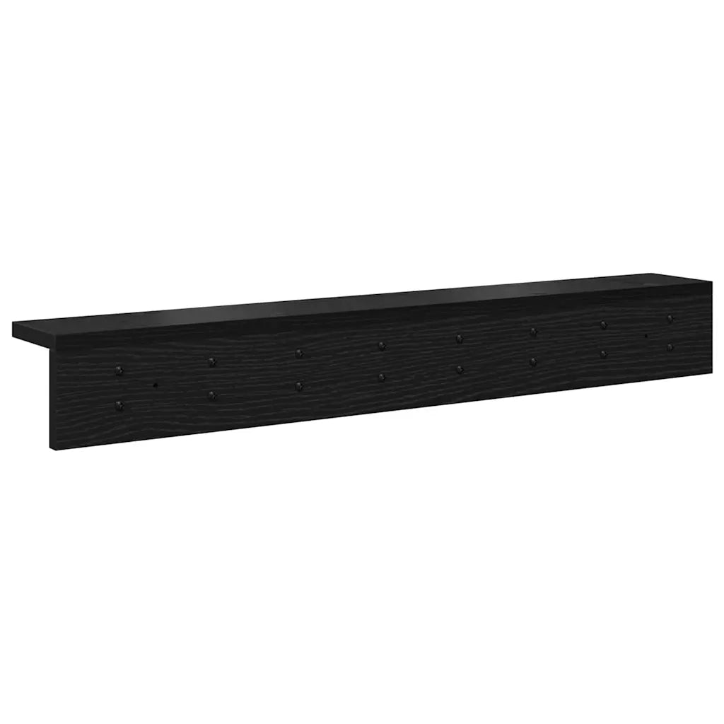 vidaXL Appendiabiti a muro Rovere nero 80 x 10.5 x 10.5 cm