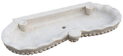 Biscottini Vasca smerlata in marmo bianco L120xPR56xH15 cm realizzata completamente mano