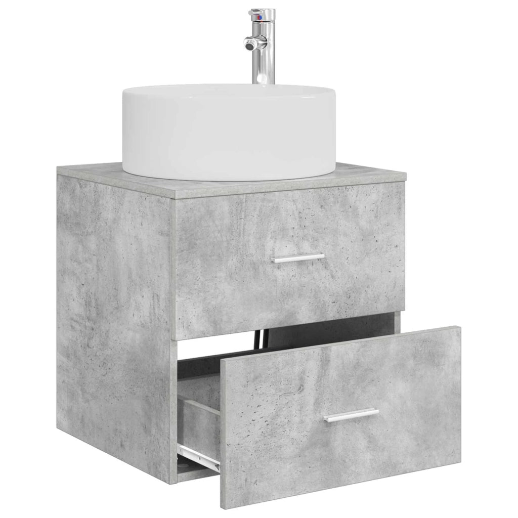 Mobile Lavabo da Parete Grigio Cemento 49,5 x 44,5 x 65,5 cm 890321