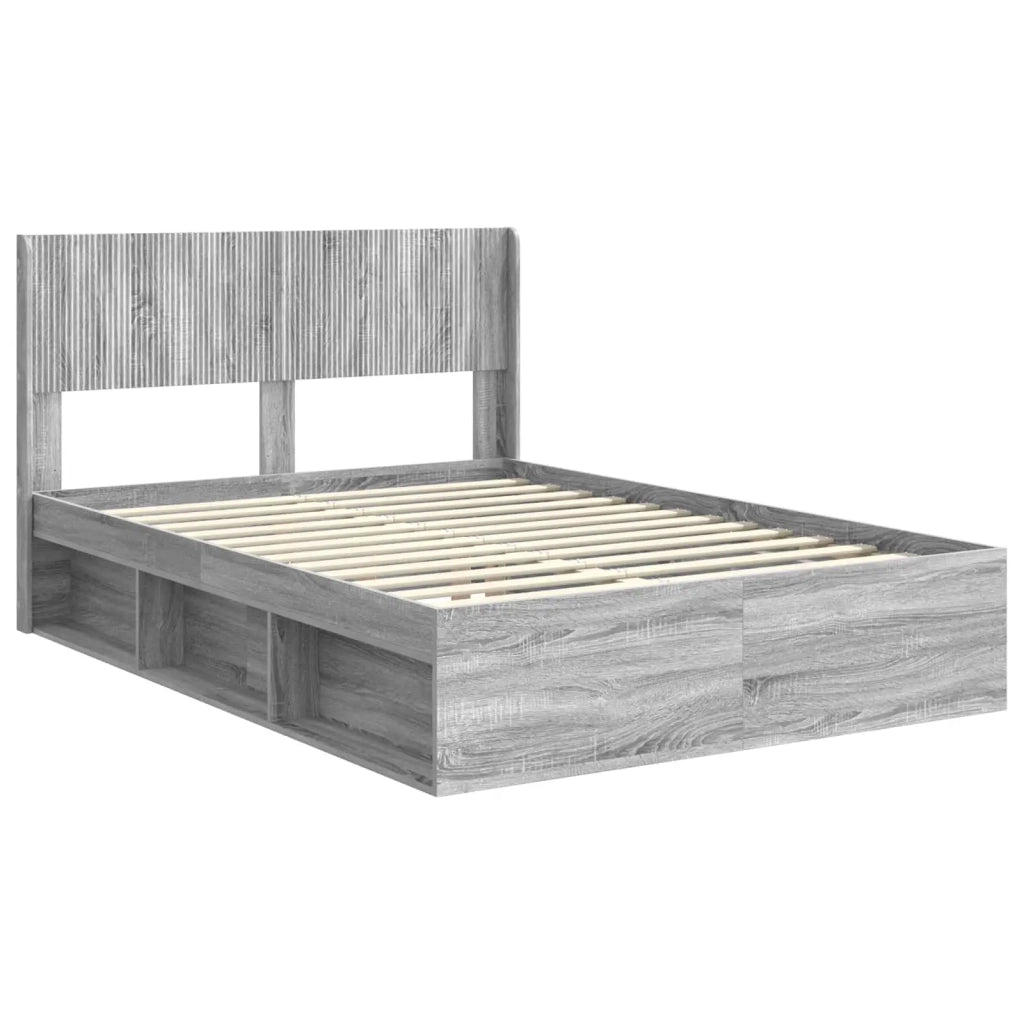 Struttura del letto con stoccaggio e testata Sonoma grigio 3414200