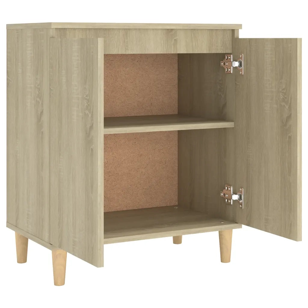 Credenza con Gambe Legno Massello Sonoma 60x35x70cm Multistrato 806070