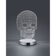 LAMPADA LED DA TAVOLO SKULL 7W H22CM CROMO.