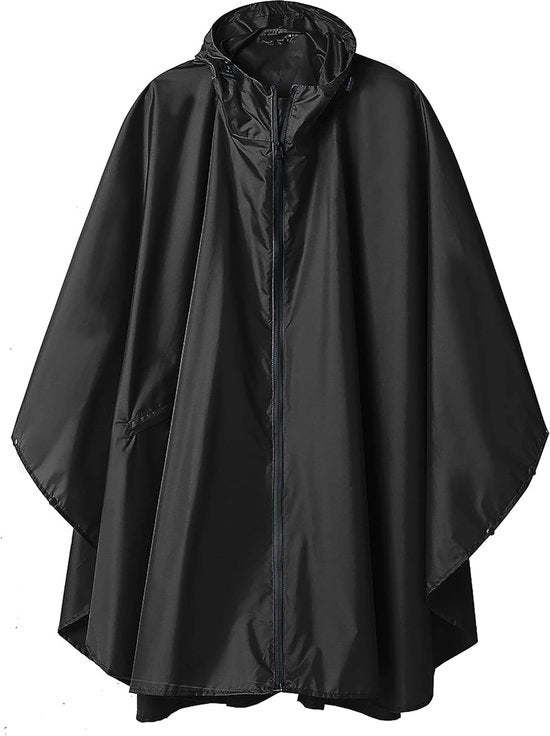Poncho da pioggia per adulti, con cappuccio, impermeabile, con chiusura a zip, per uso esterno