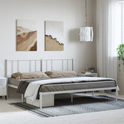 Giroletto con Testiera Metallo Bianco 183x213 cm 352534