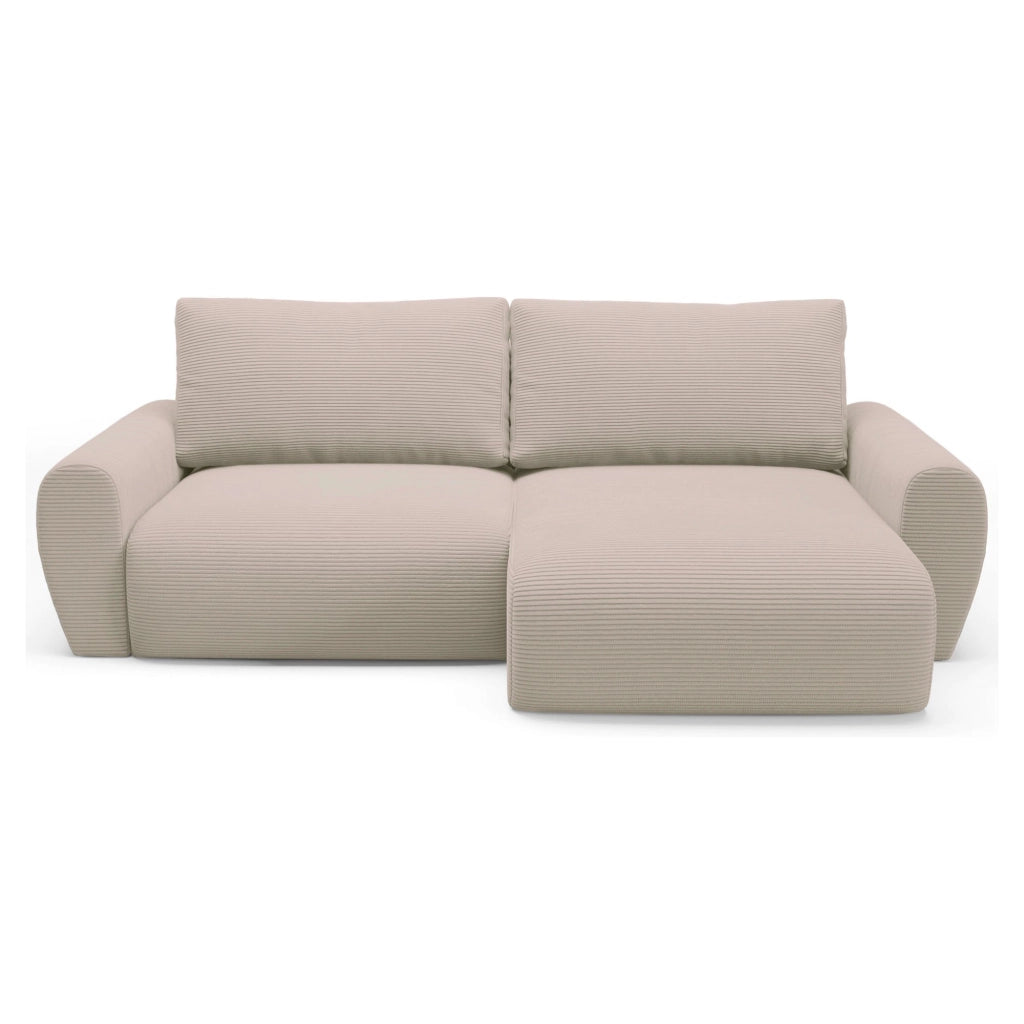 Paullo, Divano Letto con Penisola Contenitore, 253x153 cm Beige